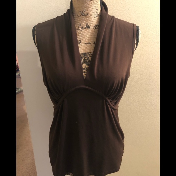 Michael Kors Tops - Michael Kors chocolate brown sleeveless top, Sz L